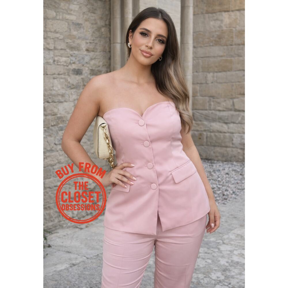 ZARA Pink Strapless Corset Top NWT - Picture 12 of 16
